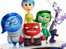 Movie image for Inside Out 2, featuring all of the emotions present in the movie.
