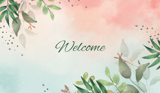 Decorative welcome banner