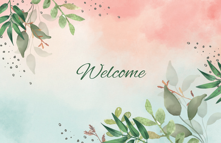 Decorative welcome banner