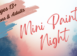 The words Paint Night surrounded by paint brushes